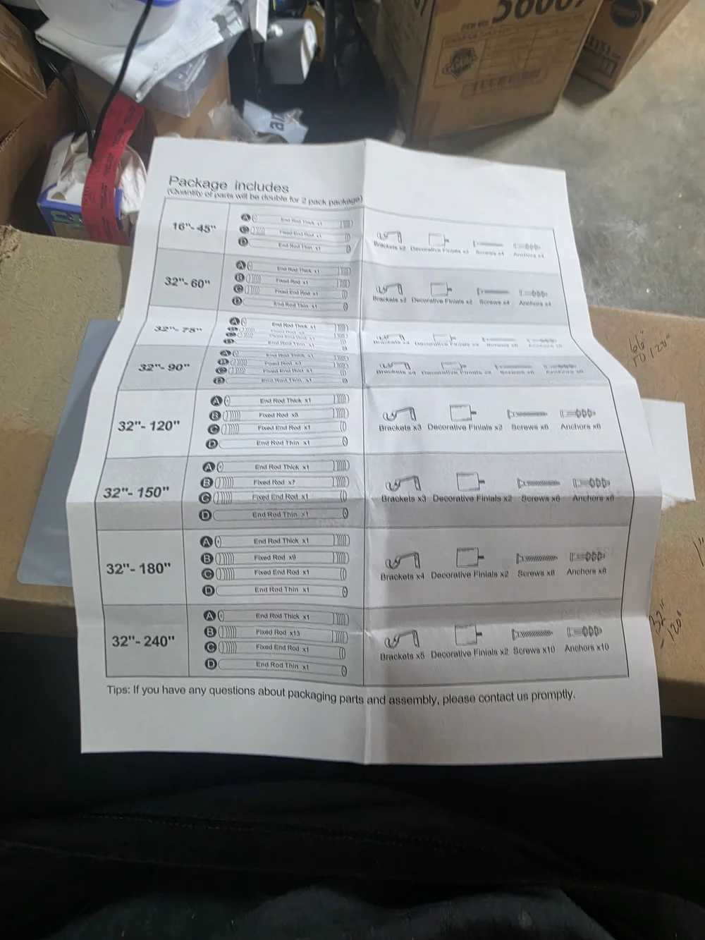 Curtain Rod Assembly Instructions Sheet - White